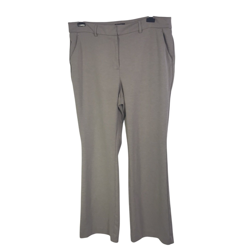 Vera Wang Straight Leg Trouser Pants Women's 18 Stretch Beige Bootcut